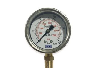 Đồng hồ áp suất chân đứng ITALY 250Bar mặt 63mm