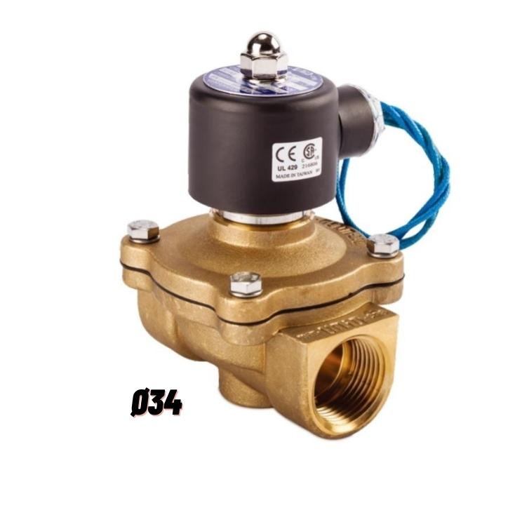 Van điện từ nước 220v phi 34 1 van dien tu nuoc nong O34 1
