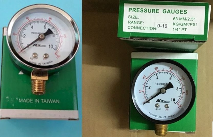 Đồng hồ áp suất KK Gauges chân đứng chế tạo từ vật liệu gì?