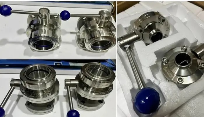 Van bướm inox vi sinh nối rắc co