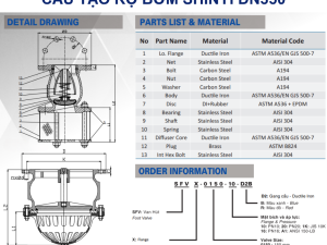 Rọ bơm Shinyi DN350 8 Cấu Tạo Rọ bơm Shinyi DN350
