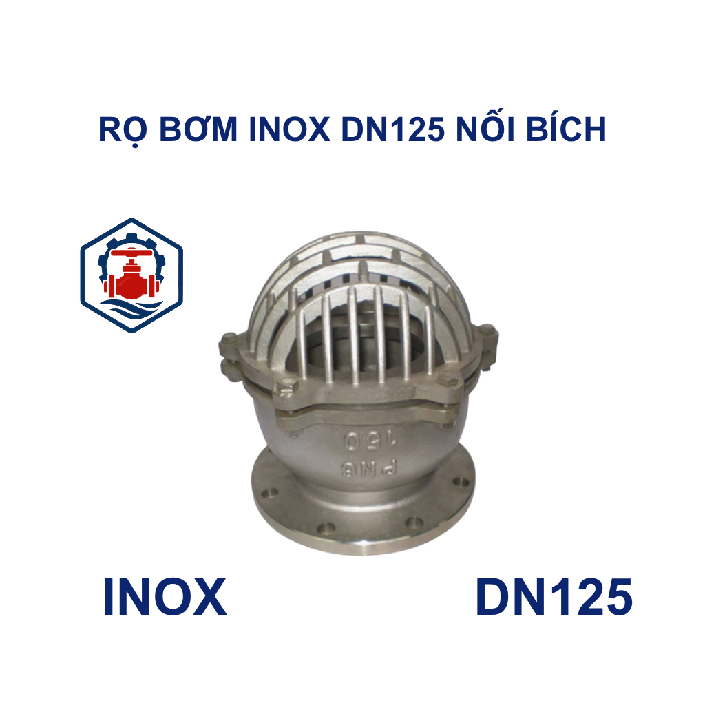 Rọ bơm inox DN125 nối bích 9 Rọ bơm inox DN125 nối bích