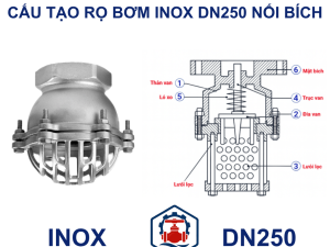 Rọ bơm inox DN250 nối bích 5 Cấu tạo Rọ bơm inox DN250 nối bích