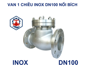 Van 1 chiều lá lật inox DN100 nối bích