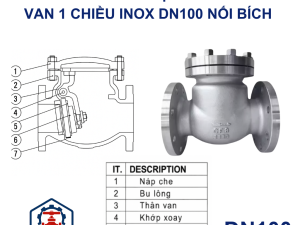 Cấu tạo Van 1 chiều lá lật inox DN100 nối bích