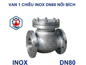 Van 1 chiều lá lật inox DN80 nối bích