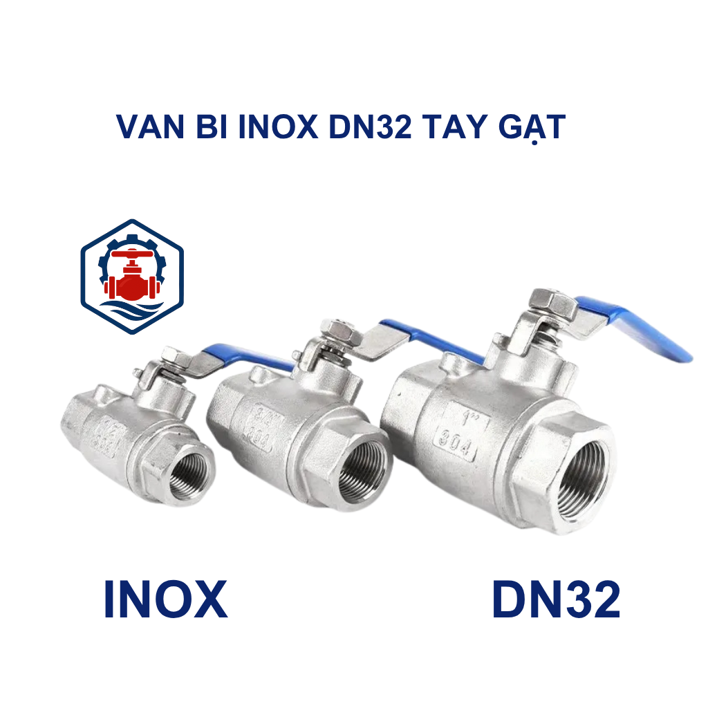 Van bi inox DN32 tay gạt 8 Van bi inox DN32 tay gạt