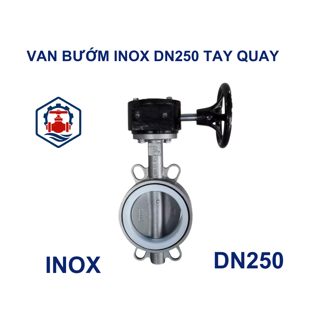Van bướm inox DN250 tay quay 9 Van bướm inox DN250 tay quay