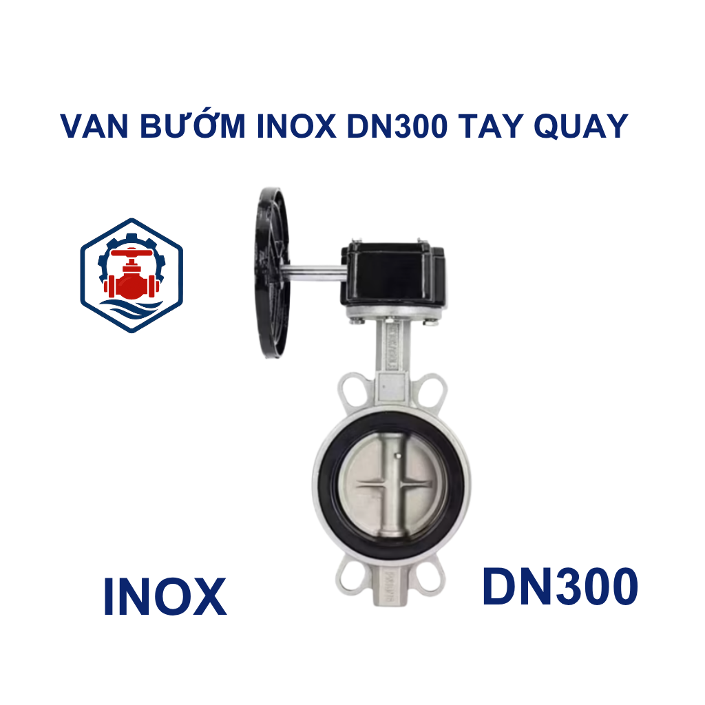 Van bướm inox DN300 tay quay 11 Van bướm inox DN300 tay quay