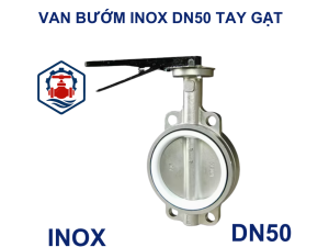 Van bướm inox DN50 tay gạt