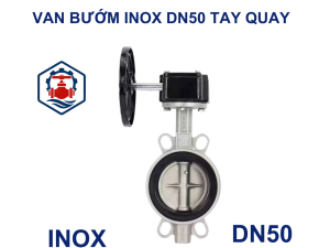 Van bướm inox DN50 tay quay 7 Van bướm inox DN50 tay quay