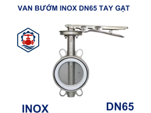 Van bướm inox DN65 tay gạt