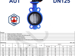 Van bướm tay gạt AUT DN125 7 Van bướm tay gạt AUT DN125