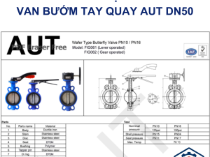 Van bướm tay quay AUT DN50 8 Cấu Tạo Van bướm tay quay AUT DN50