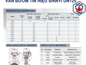 Cấu tạo Van bướm tín hiệu Shinyi DN125