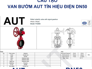 Cấu Tạo Van bướm tín hiệu điện AUT DN50