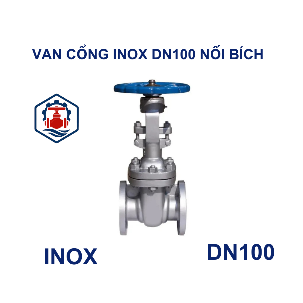 Van cổng inox DN100 nối bích 8 Van cổng inox DN100 nối bích