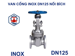 Van cổng inox DN125 nối bích