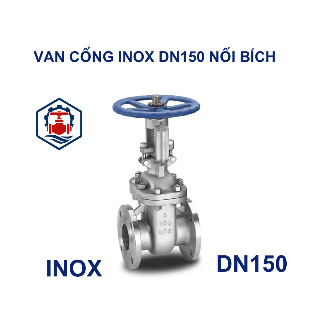 Van cổng inox DN150 nối bích 9 Van cổng inox DN150 nối bích