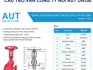 Cấu Tạo Van cổng ty nổi AUT DN350