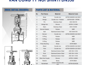 Cấu Tạo Van cổng ty nổi Shinyi DN350