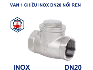 Van 1 chiều lá lật inox DN20 nối ren