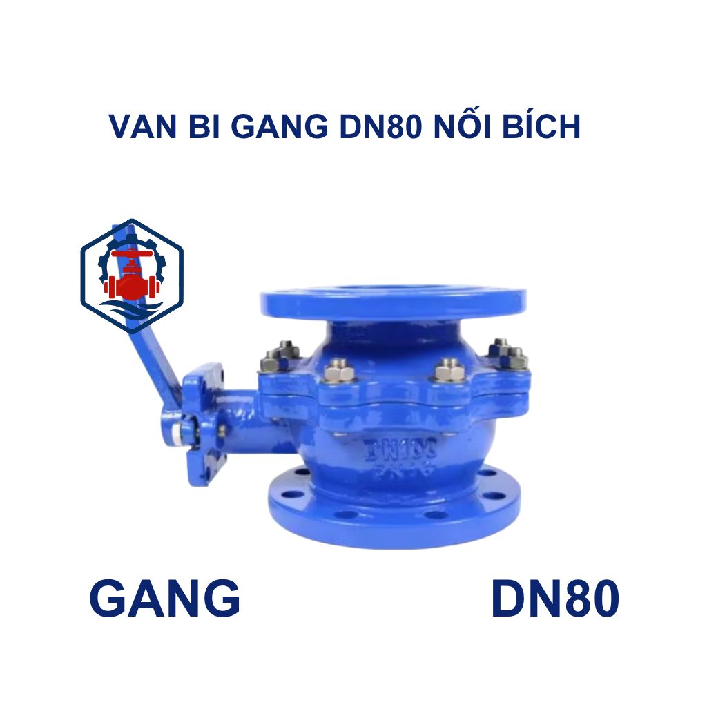 Van bi gang DN80 nối bích 12 Van bi gang DN80 nối bích