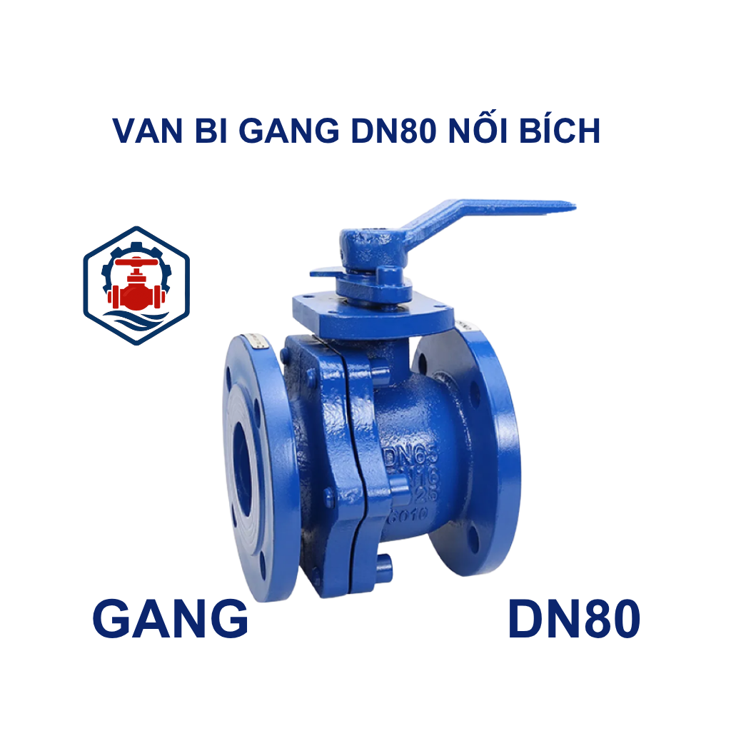Van bi gang DN80 nối bích 16 Van bi gang DN80 nối bích