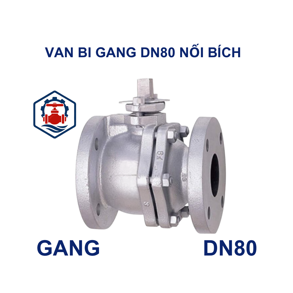 Van bi gang DN80 nối bích 15 Van bi gang DN80 nối bích