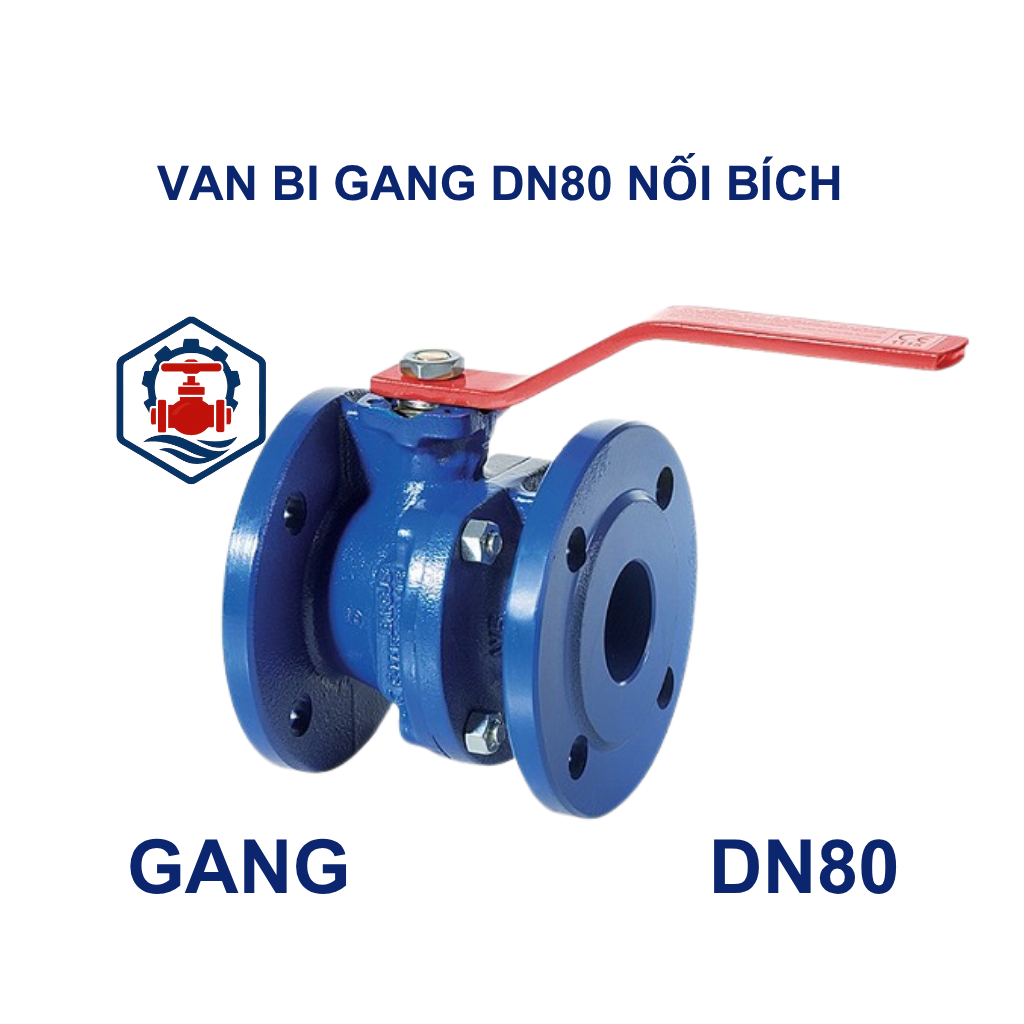 Van bi gang DN80 nối bích 13 Van bi gang DN80 nối bích