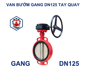Van bướm gang DN125 tay quay
