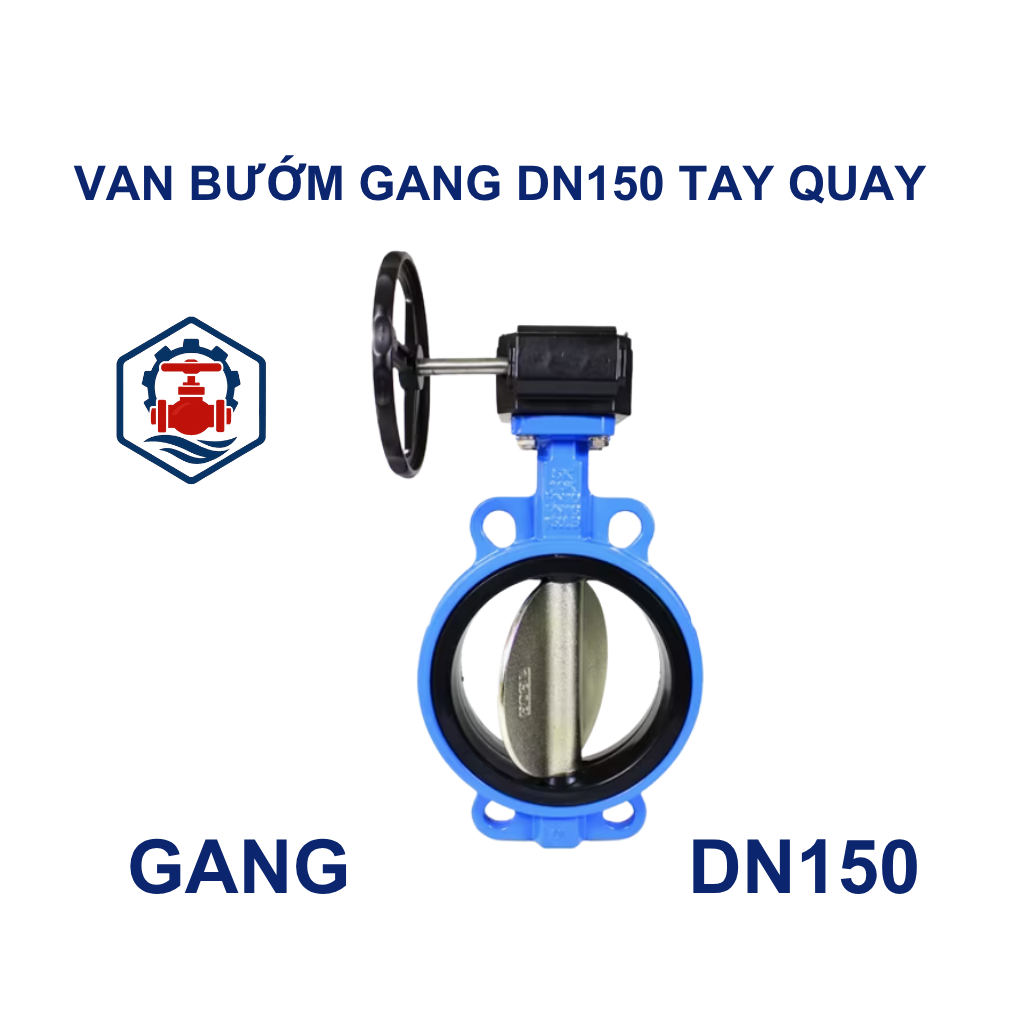 Van bướm gang DN150 tay quay 11 Van bướm gang DN150 tay quay