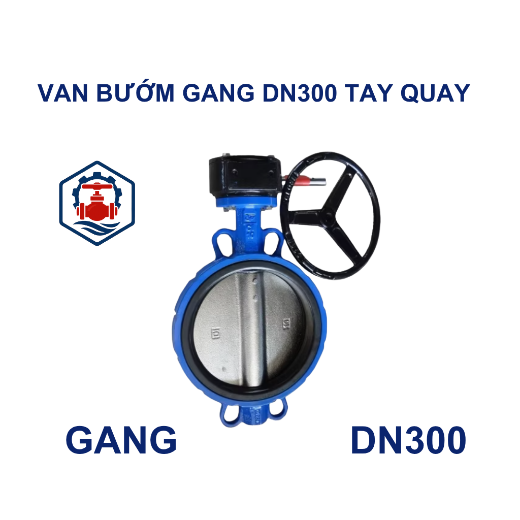Van bướm gang DN300 tay quay 9 Van bướm gang DN300 tay quay