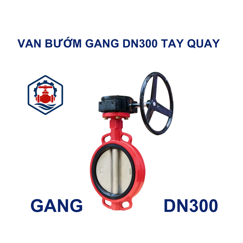 Van bướm gang DN300 tay quay 8 Van bướm gang DN300 tay quay