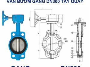 Van bướm gang DN300 tay quay 6 Cấu tạo Van bướm gang DN300 tay quay