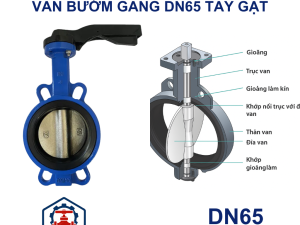 Van bướm gang DN65 tay gạt 10 Cấu Tạo Van bướm gang DN65 tay gạt