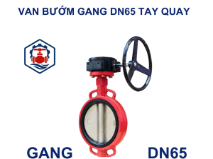 Van bướm gang DN65 tay quay