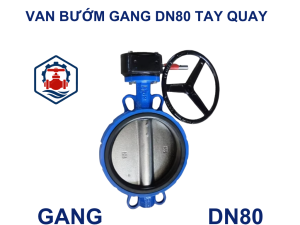 Van bướm gang DN80 tay quay 6 Van bướm gang DN80 tay quay