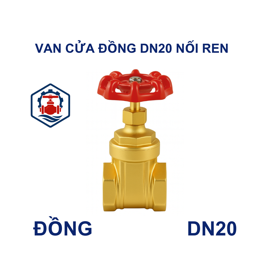Van cửa đồng DN20 nối ren 16 Van cửa đồng DN20 nối ren