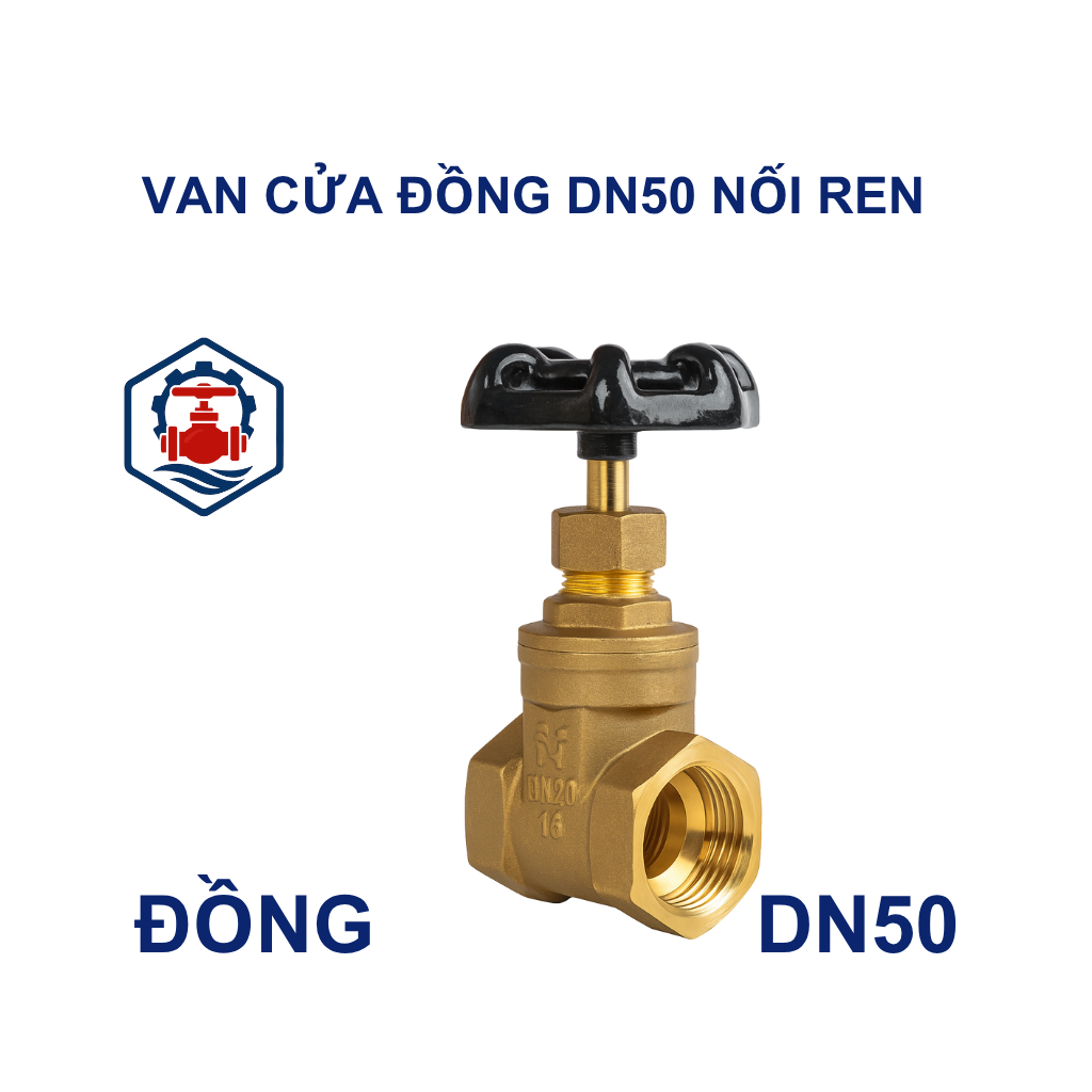 Van cửa đồng DN50 nối ren 15 Van cửa đồng DN50 nối ren