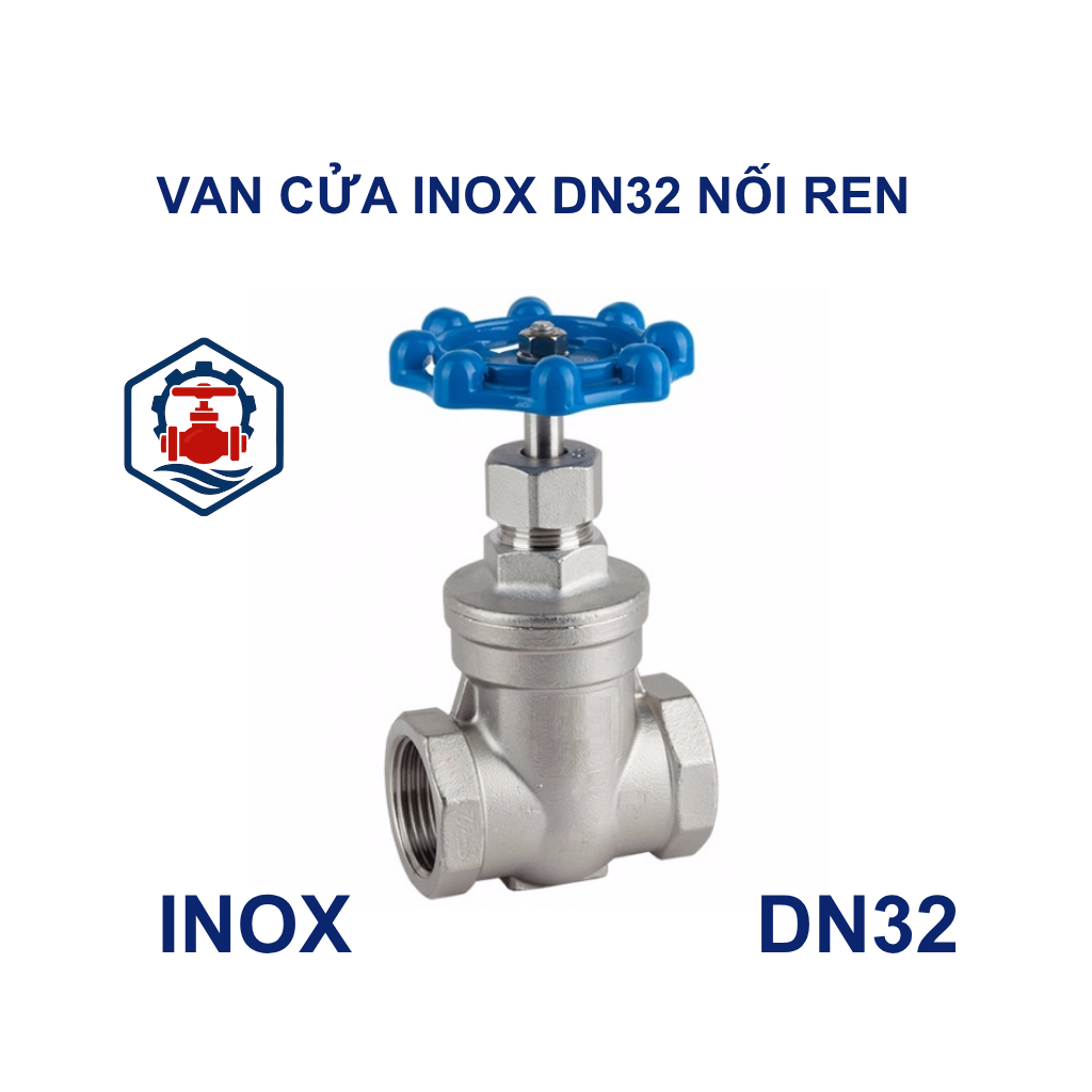 Van cửa inox DN32 nối ren 13 Van cửa inox DN32 nối ren