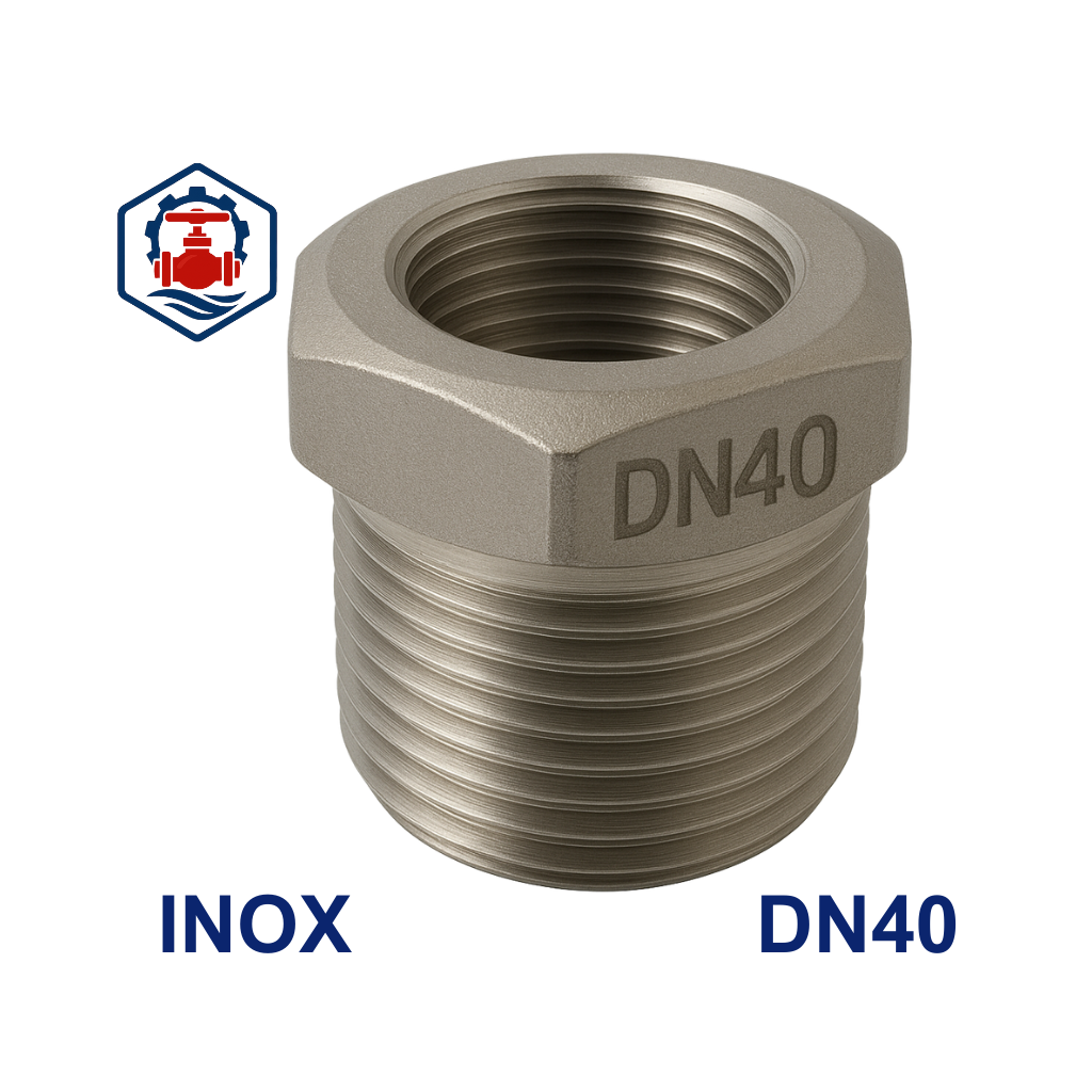 Lơ thu ren inox DN40 2 Lơ thu ren inox DN40